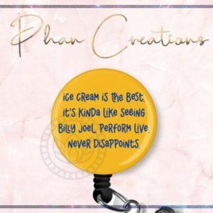 Ice Cream Is The Best Retractable Badge Reel Funny Ted CNA Nurse ID Holder